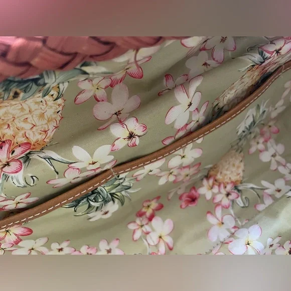 NEW Tommy Bahama Straw Woven Handbag - Orange/Brown - Picture 7 of 9